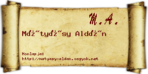 Mátyásy Aldán névjegykártya